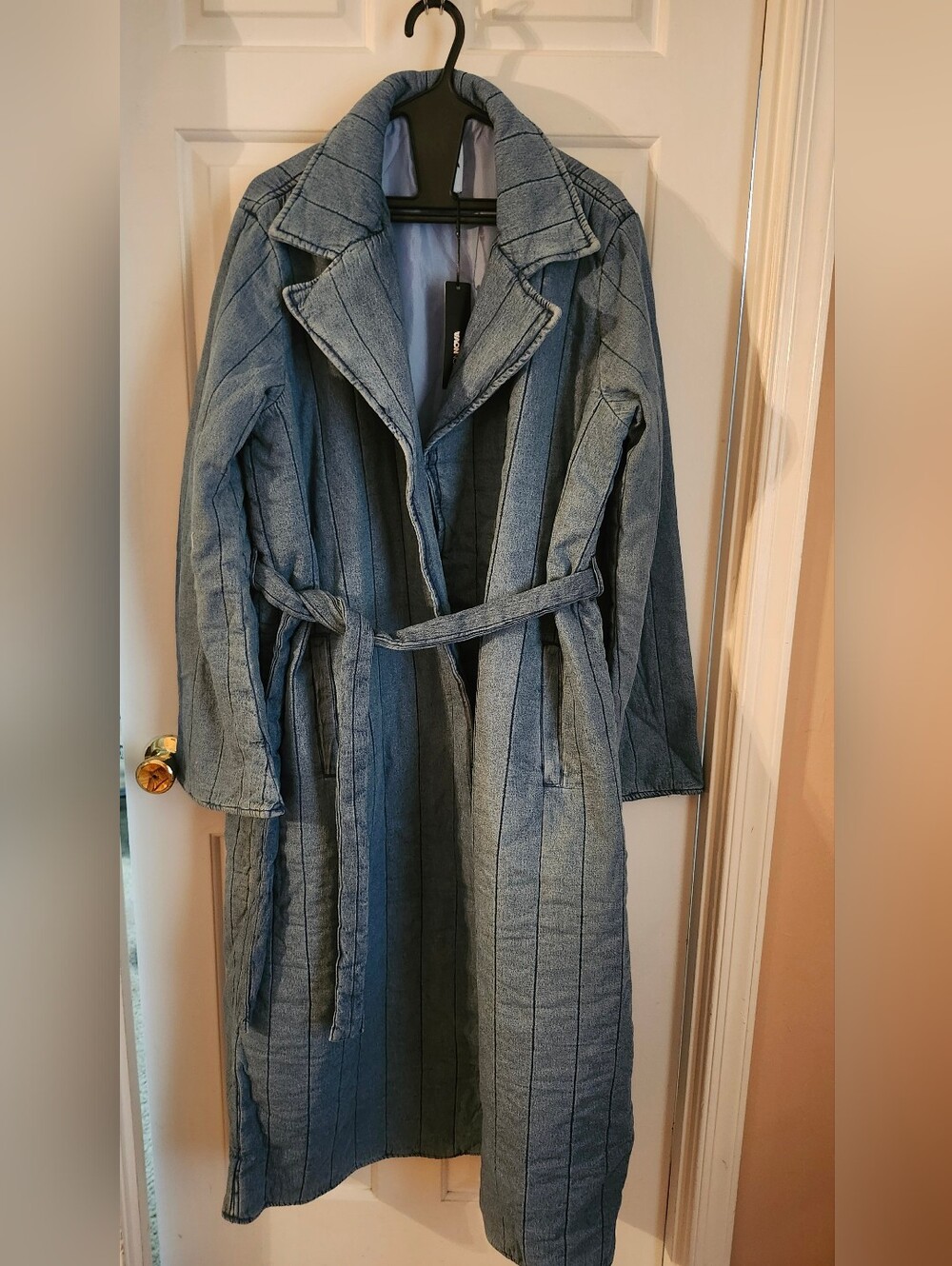 Kiara Quilted Denim Trench